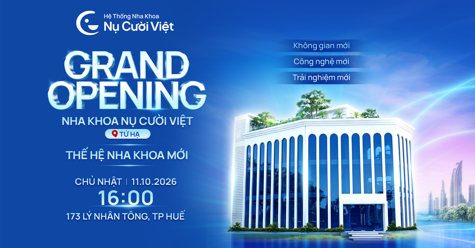 thông báo khai trương nha khoa nụ cười việt tứ hạ