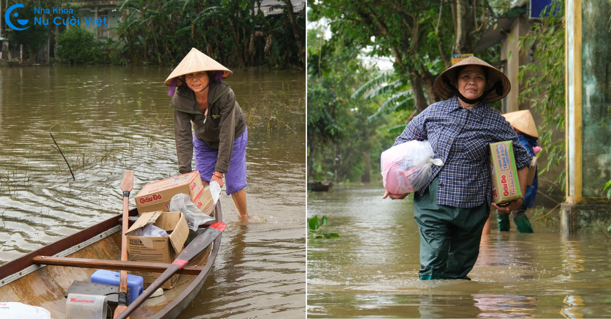 bà con xã đan điền vui mừng khi nhận quà